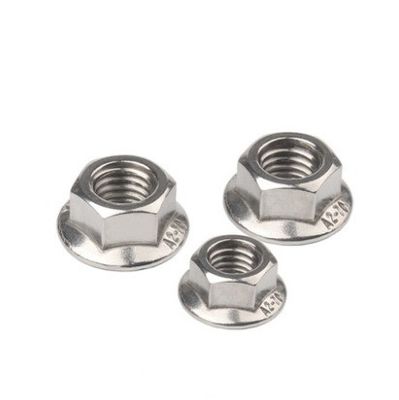 304 M8 Hex Lock Din6923 Самозамыкающийся шестоугольный фланцевый орешек с гладкой поверхностью