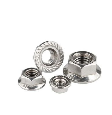304 M8 Hex Lock Din6923 Самозамыкающийся шестоугольный фланцевый орешек с гладкой поверхностью